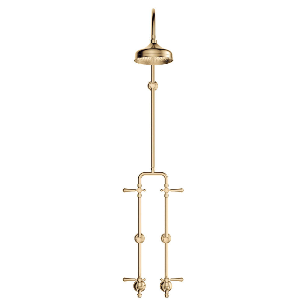 Fienza Lillian Lever Exposed Rail Shower & Bath Set Urban Brass