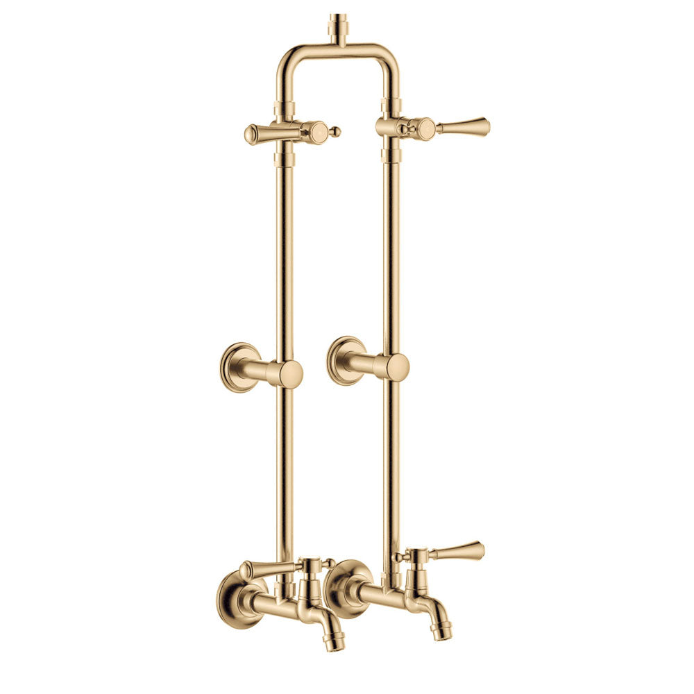 Fienza Lillian Lever Exposed Rail Shower & Bath Set Urban Brass