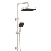 Fienza Kuro Twin Shower Soft Square Head Brushed Nickel