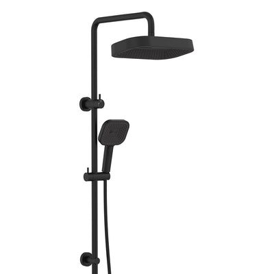 Fienza Kuro Twin Shower Soft Square Head Matte Black