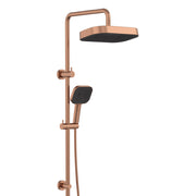Fienza Kuro Twin Shower Soft Square Head Brushed Copper