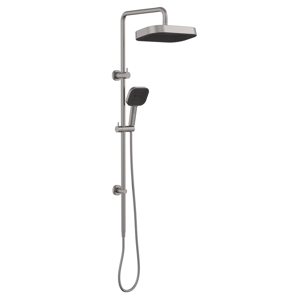 Fienza Kuro Twin Shower Soft Square Head Gun Metal