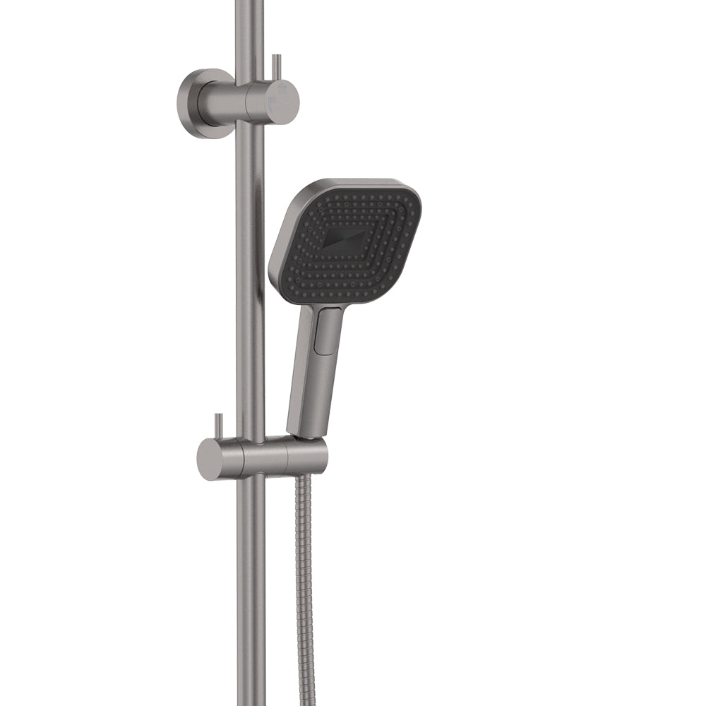 Fienza Kuro Twin Shower Soft Square Head Gun Metal