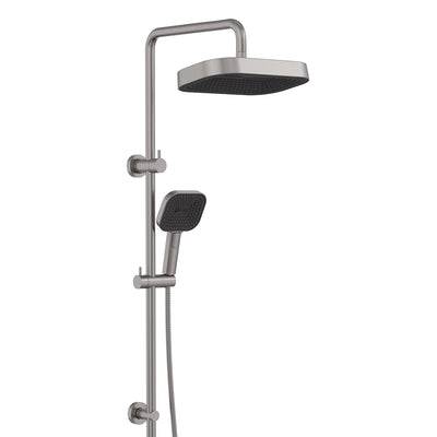 Fienza Kuro Twin Shower Soft Square Head Gun Metal