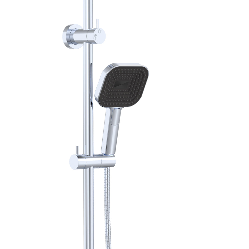 Fienza Kuro Twin Shower Soft Square Head Chrome