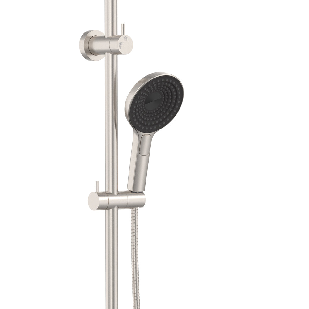 Fienza Kuro Twin Shower Round Head Brushed Nickel