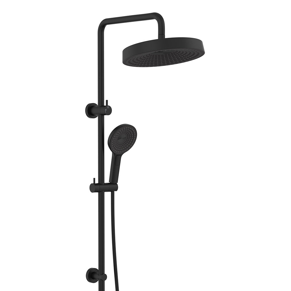 Fienza Kuro Twin Shower Round Head Matte Black