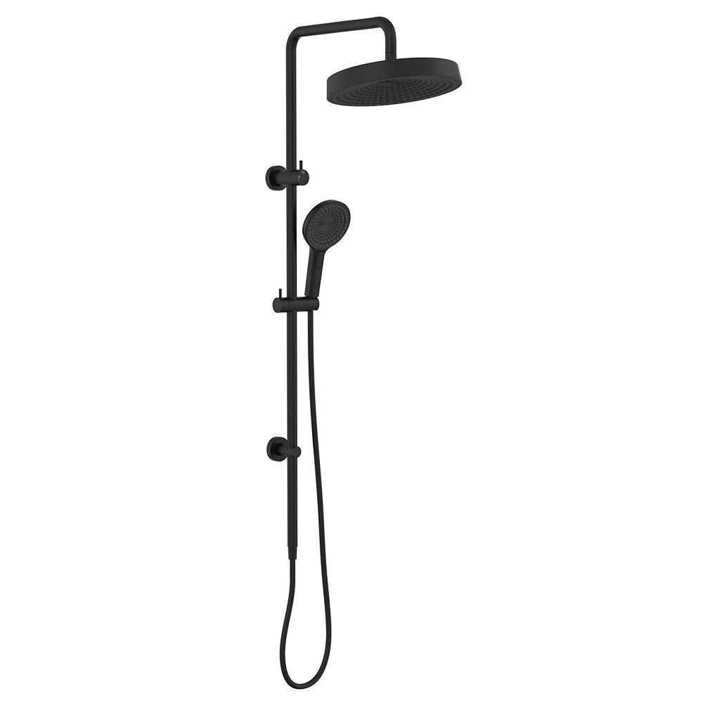 Fienza Kuro Twin Shower Round Head Matte Black