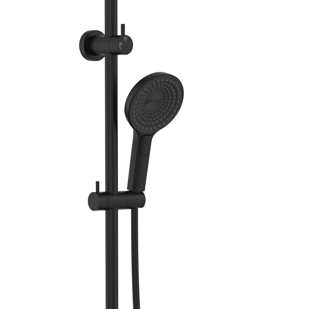 Fienza Kuro Twin Shower Round Head Matte Black