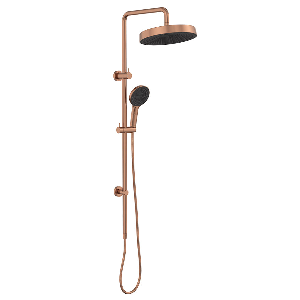 Fienza Kuro Twin Shower Round Head Brushed Copper