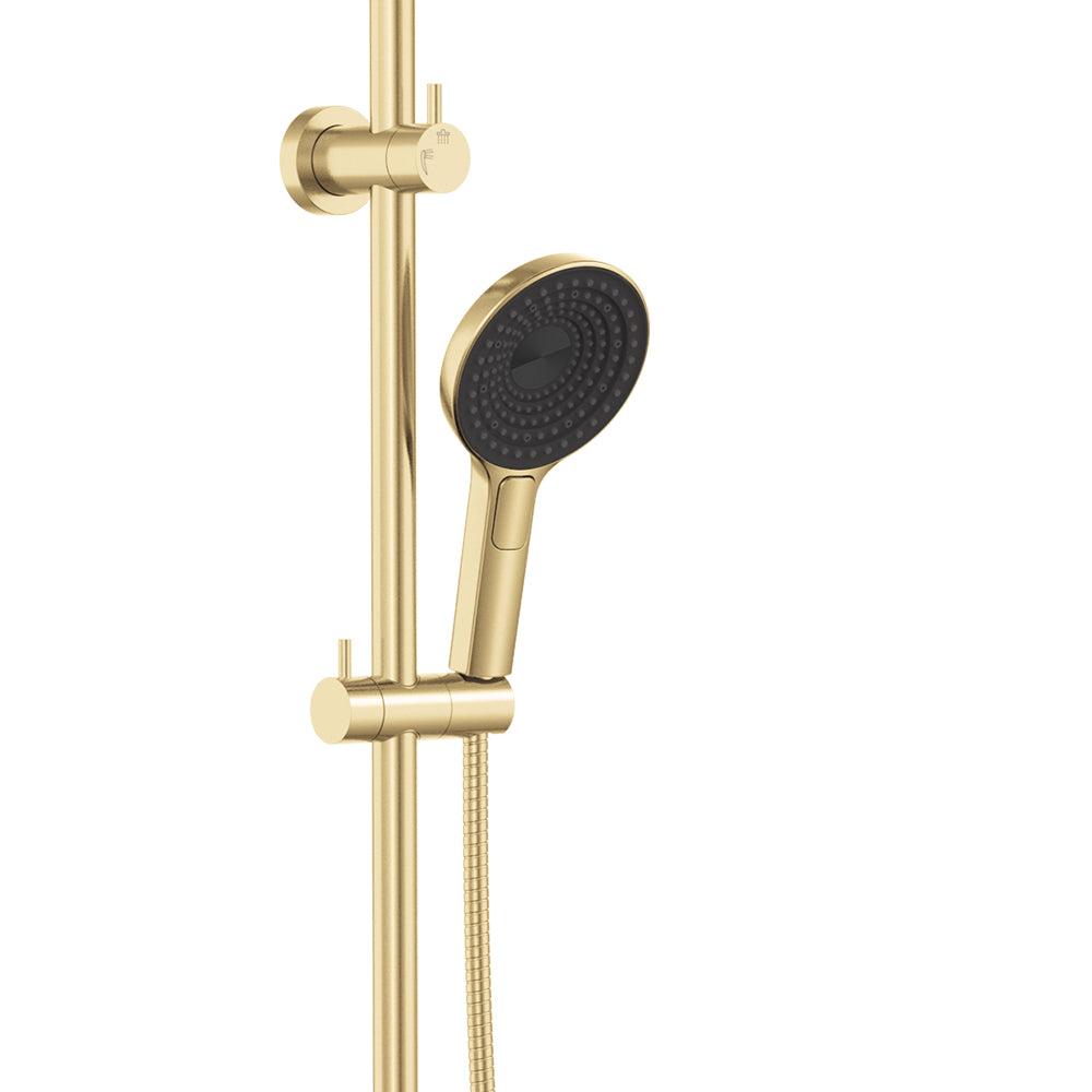 Fienza Kuro Twin Shower Round Head Urban Brass
