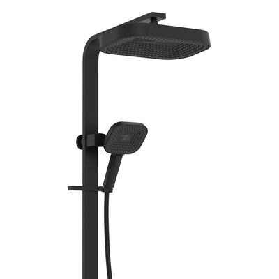 Fienza Kuro Deluxe Twin Shower Soft Square Head Matte Black