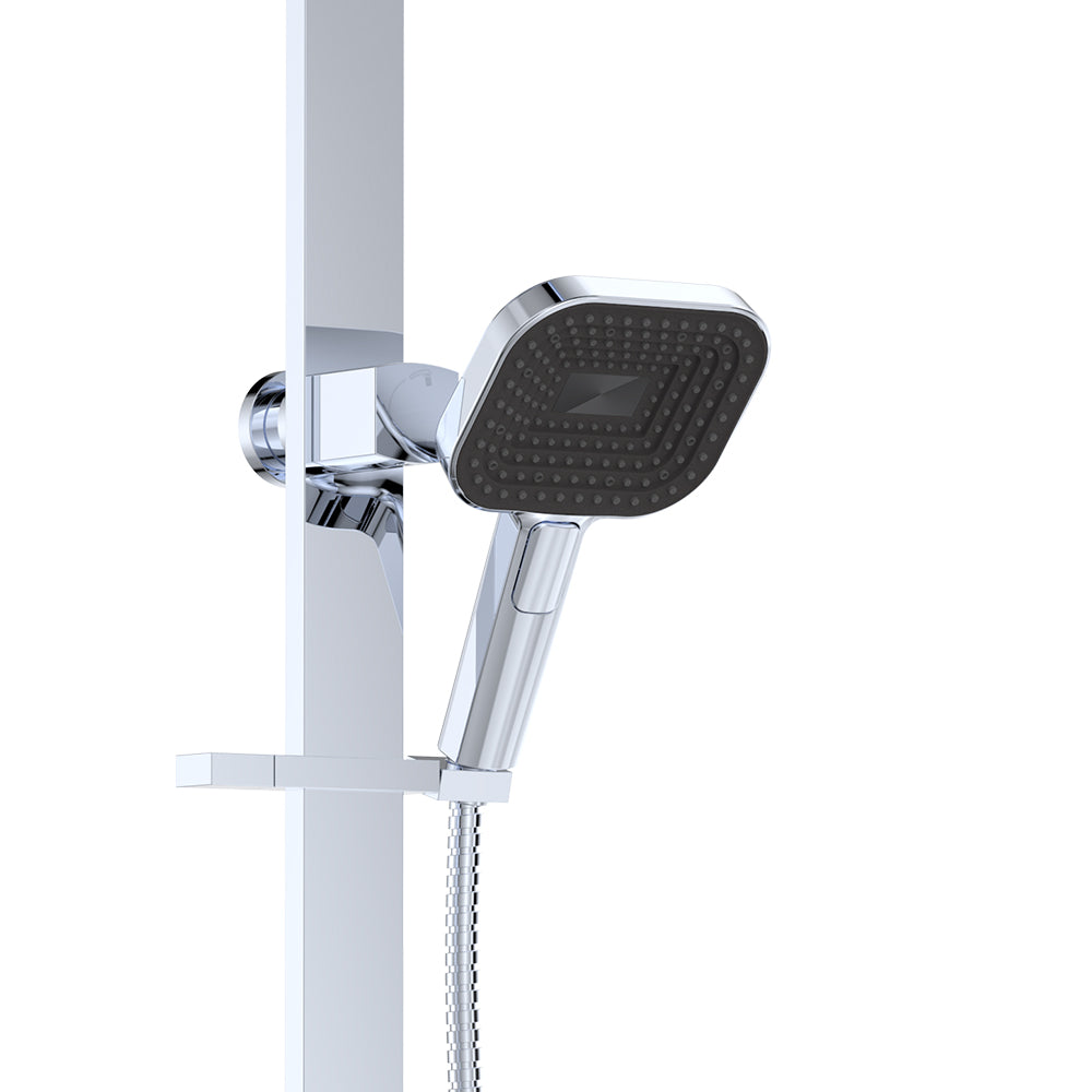 Fienza Kuro Deluxe Twin Shower Soft Square Head Chrome