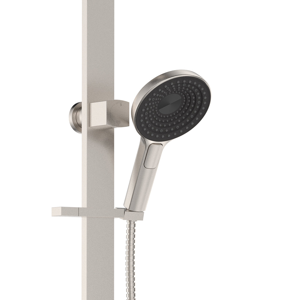 Fienza Kuro Deluxe Twin Shower Round Head Brushed Nickel