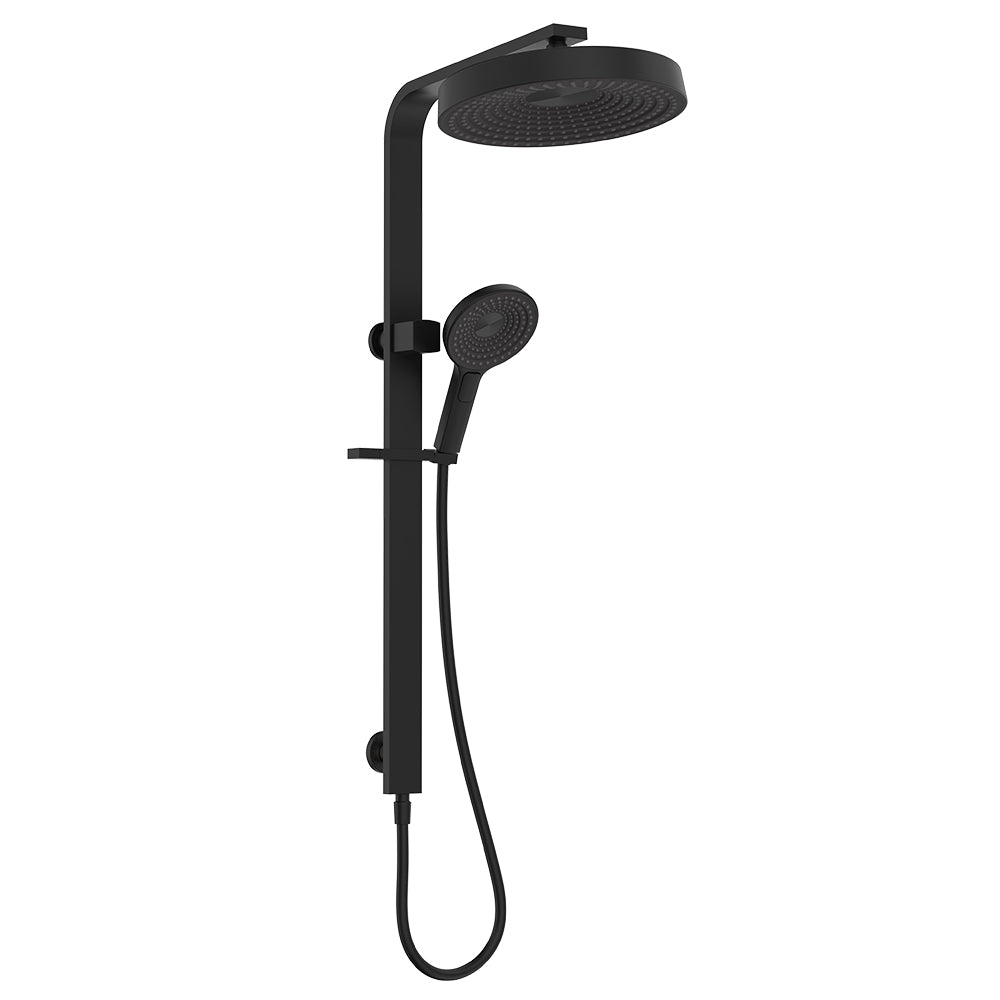 Fienza Kuro Deluxe Twin Shower Round Head Matte Black