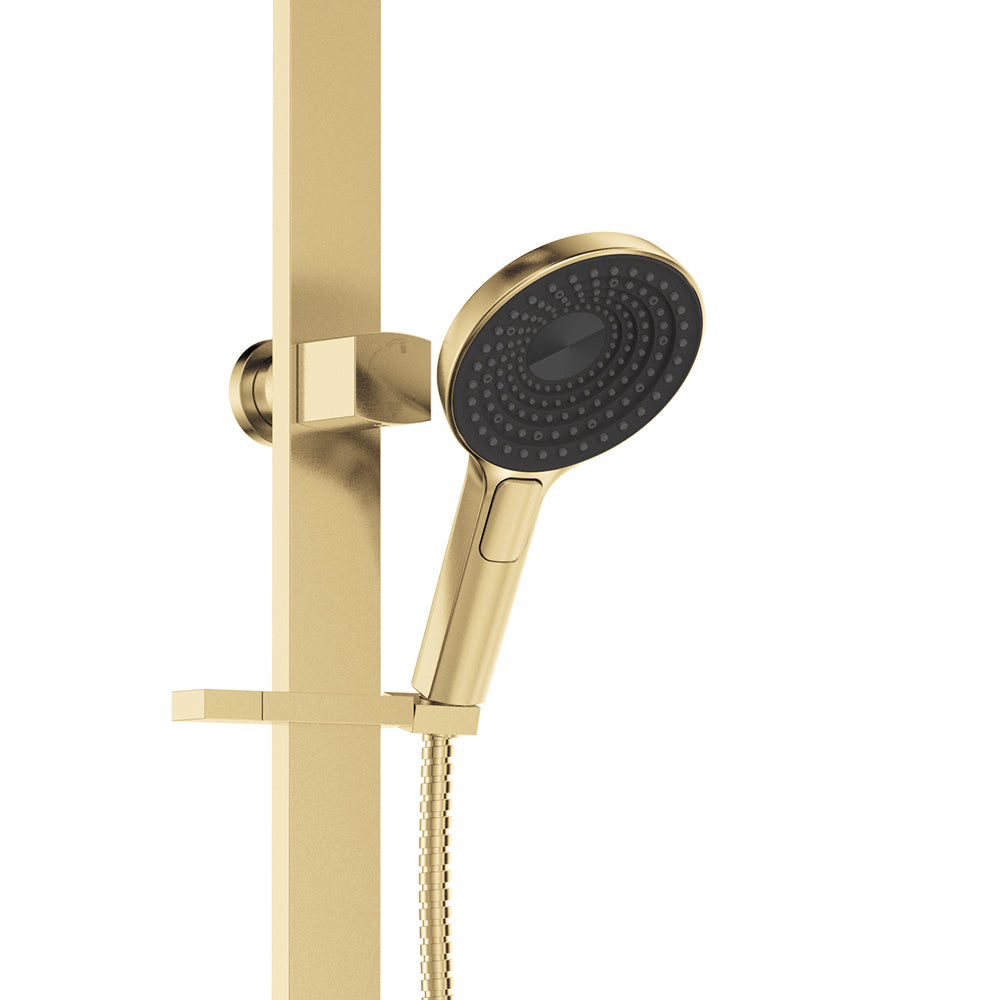 Fienza Kuro Deluxe Twin Shower Round Head Urban Brass