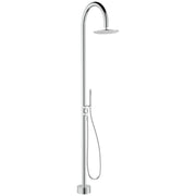 Fienza Kaya Floor Mounted Outdoor Twin Shower, Brushed Stainless Steel