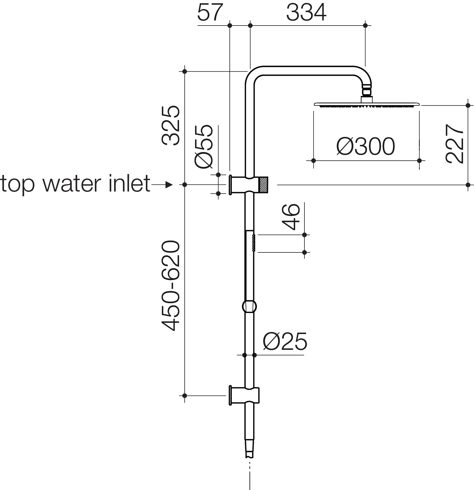 Caroma Elvire Twin Rail Shower with 300mm Overhead