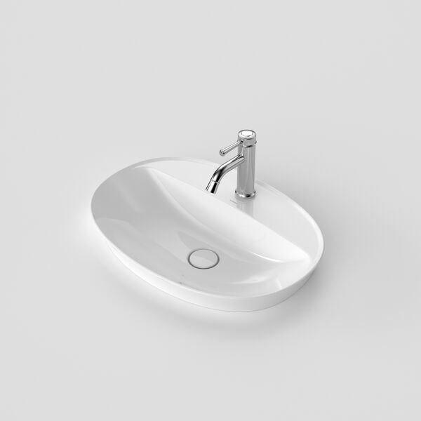 Caroma Riviere Inset Basin - 1 Tap Hole -  White