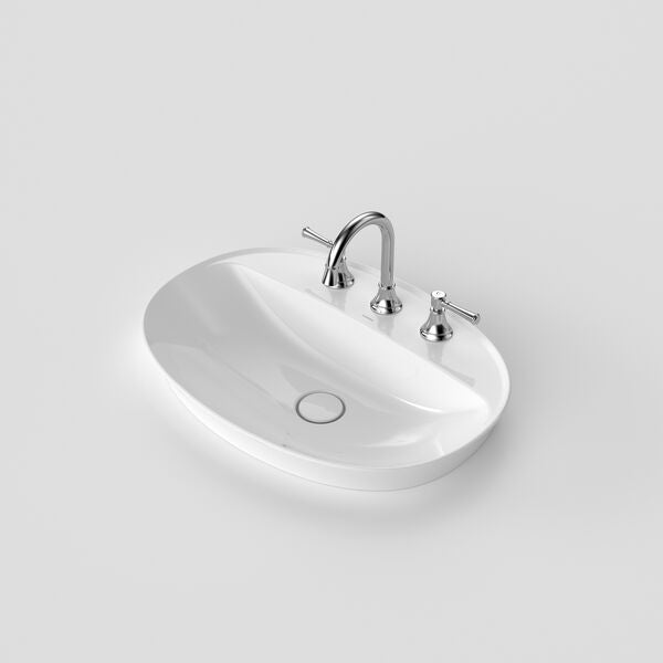 Caroma Riviere Inset Basin - 3 Tap Hole -  White