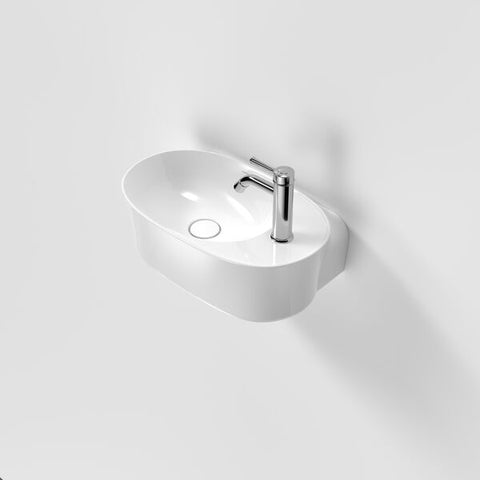 Caroma Riviere Hand Wall Basin - 1 Tap Hole -  White