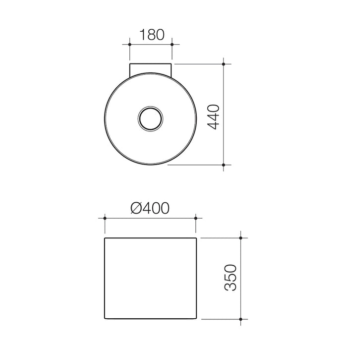 Caroma Elvire 400 Wall Basin -0TH