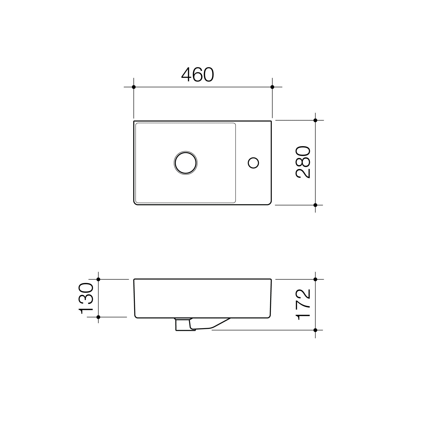 Caroma Urbane II Hand Wall Basin 1TH