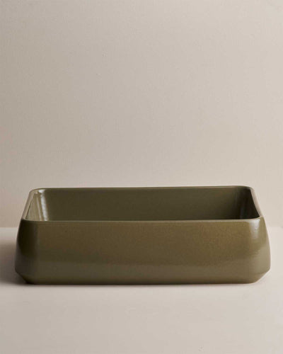 Kiln 515 Ceramic Above Counter Basin - Olive
