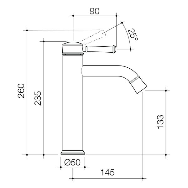 Caroma Riviere Mid Tower Basin Mixer - Chrome