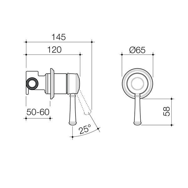 Caroma Riviere Bath/Shower Mixer - Chrome