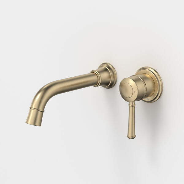Caroma Riviere Wall Basin/Bath Mixer 175mm - Brushed Brass