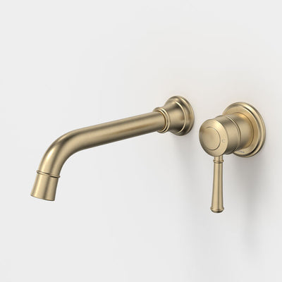 Caroma Riviere Wall Basin/Bath Mixer 210mm - Brushed Brass