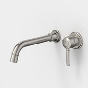 Caroma Riviere Wall Basin/Bath Mixer 210mm - Brushed Nickel