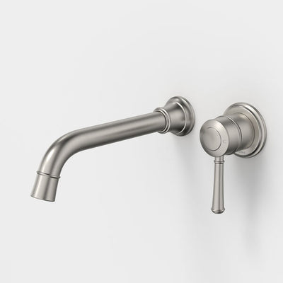 Caroma Riviere Wall Basin/Bath Mixer 210mm - Brushed Nickel