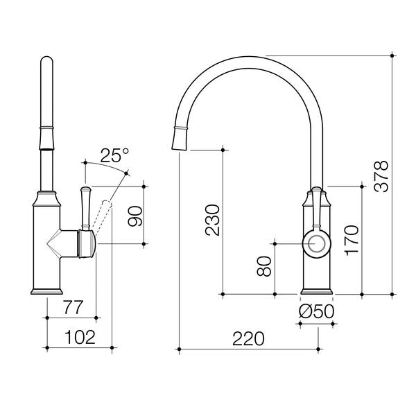 Caroma Riviere Sink Mixer - Brushed Nickel