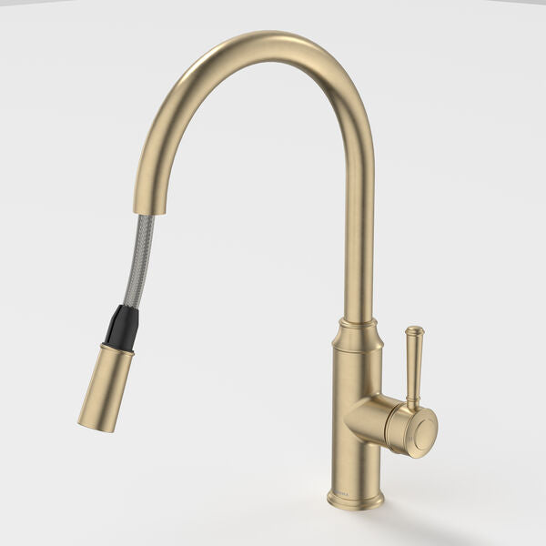 Caroma Riviere Pull Out Sink Mixer - Brushed Brass