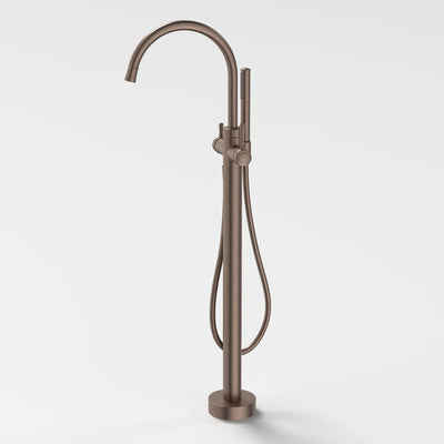 Caroma Riviere Freestanding Bath Filler with Handshower - Brushed Bronze