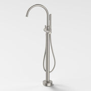 Caroma Riviere Freestanding Bath Filler with Handshower - Brushed Nickel