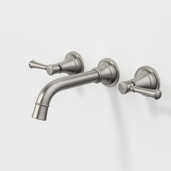 Caroma Riviere Wall Basin/Bath Set 175mm - Brushed Nickel