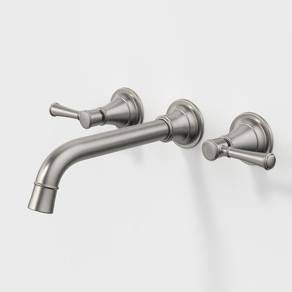Caroma Riviere Wall Basin/Bath Set 210mm - Brushed Nickel