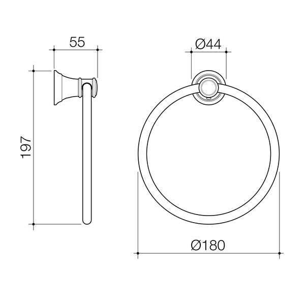 Caroma Riviere Towel Ring - Brushed Brass