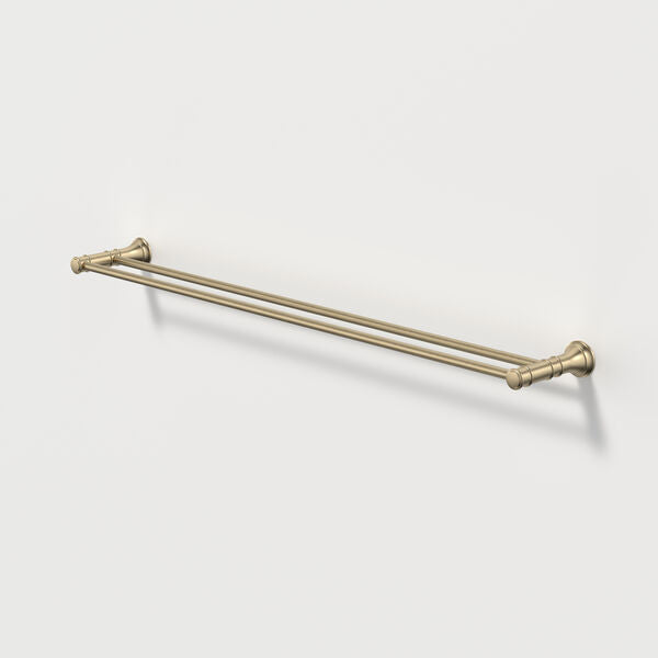 Caroma Riviere Double Towel Rail 800mm - Brushed Brass