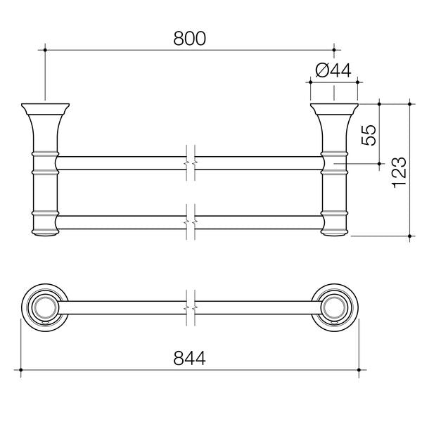 Caroma Riviere Double Towel Rail 800mm - Chrome