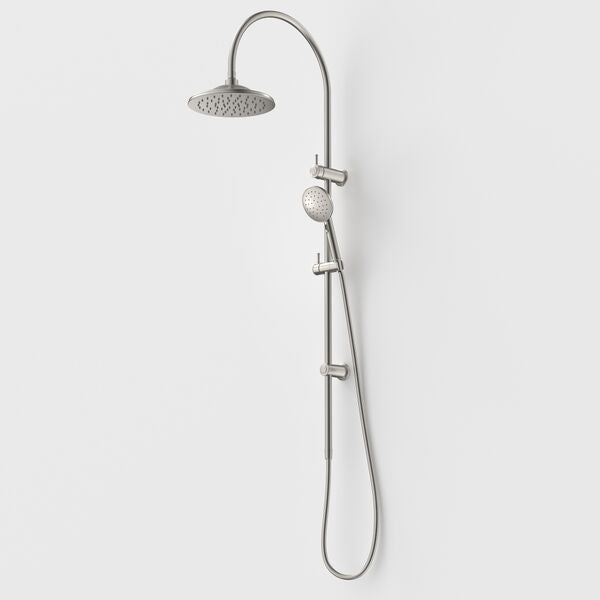 Caroma Riviere Rail Shower with Overhead - Brushed Nickel