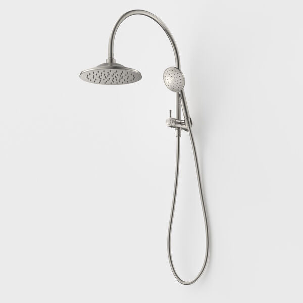 Caroma Riviere Compact Twin Shower - Brushed Nickel
