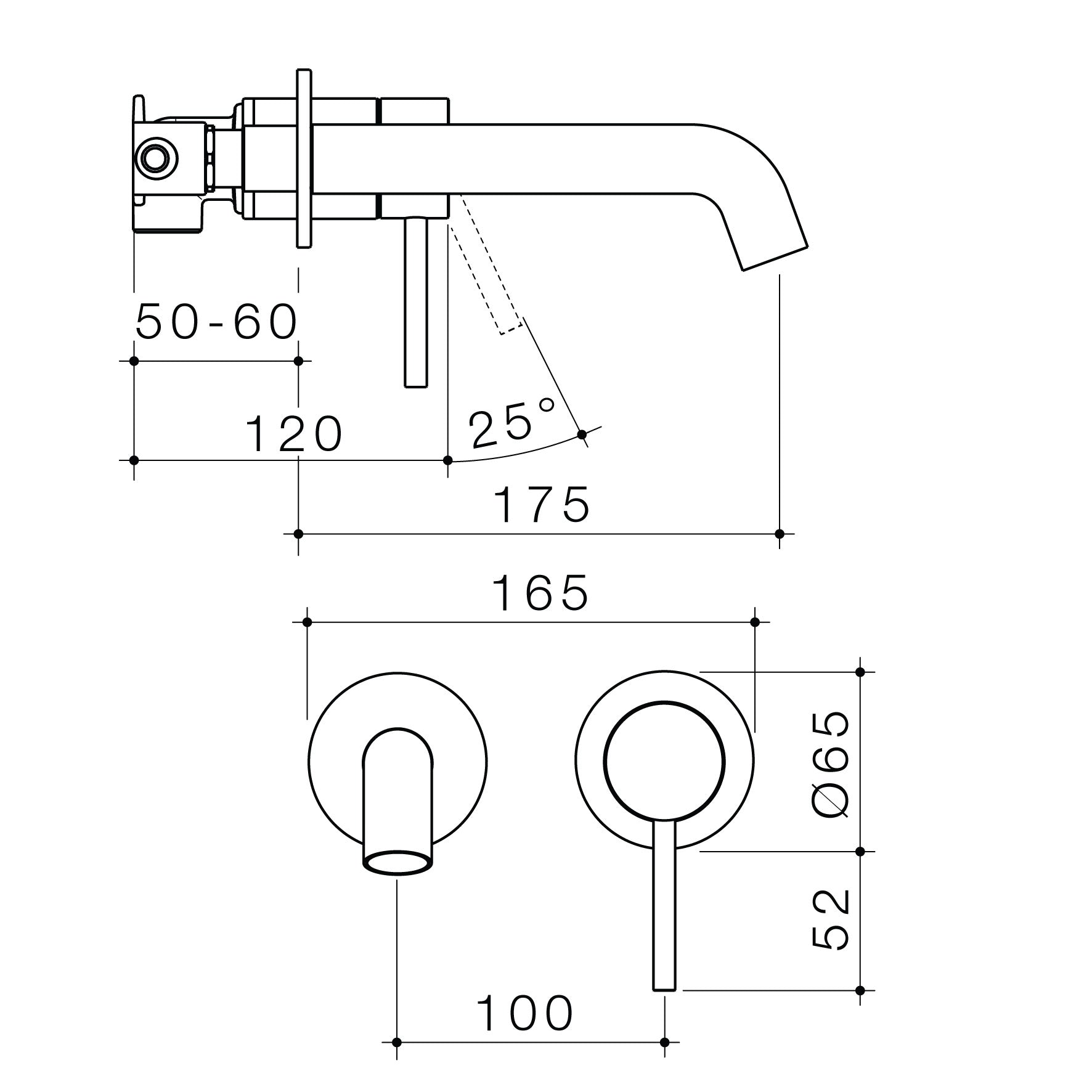 Caroma Liano II 175mm Basin/Bath Mixer