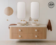 Adp Thea Curved Wall Hung Vanity Durasein Benchtop