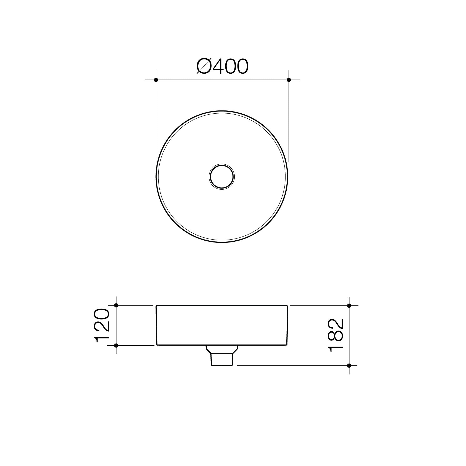 Caroma Liano II 400 Round Above Counter Basin