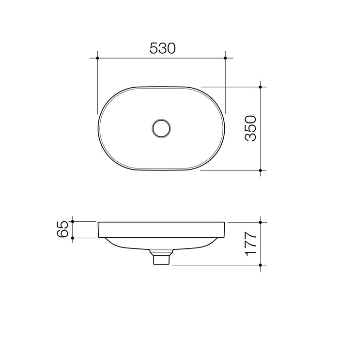 Caroma Liano II 530mm Pill Inset Basin