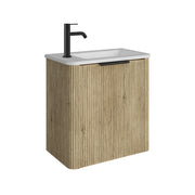 Fienza Minka Mini 550 Wall Hung Vanity Left Hand Tap Scandi Oak